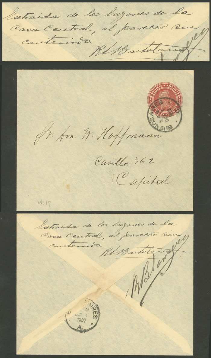 Lot 1234 - Argentina postal history -  Guillermo Jalil - Philatino Auction # 2332 ARGENTINA: General sale with lots at very low starts!