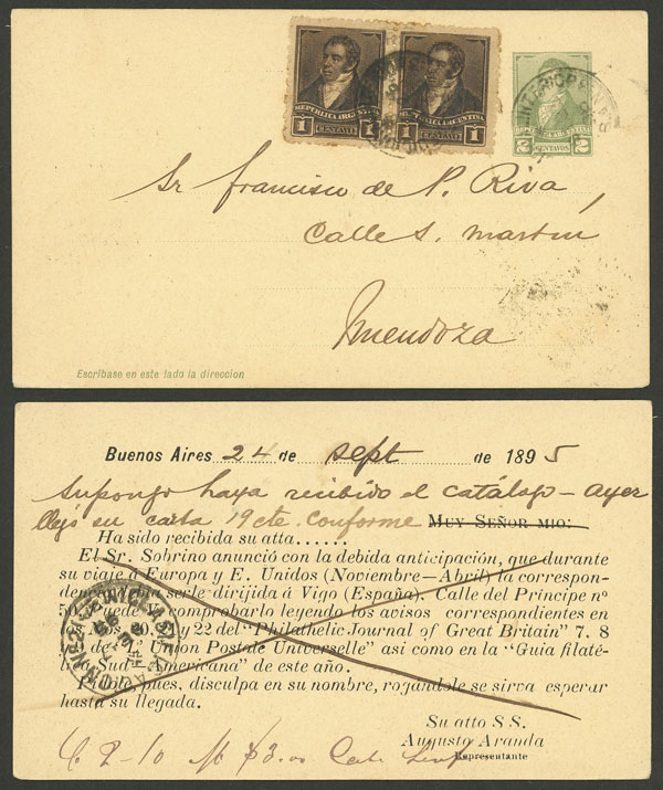 Lot 1228 - Argentina postal history -  Guillermo Jalil - Philatino Auction # 2332 ARGENTINA: General sale with lots at very low starts!