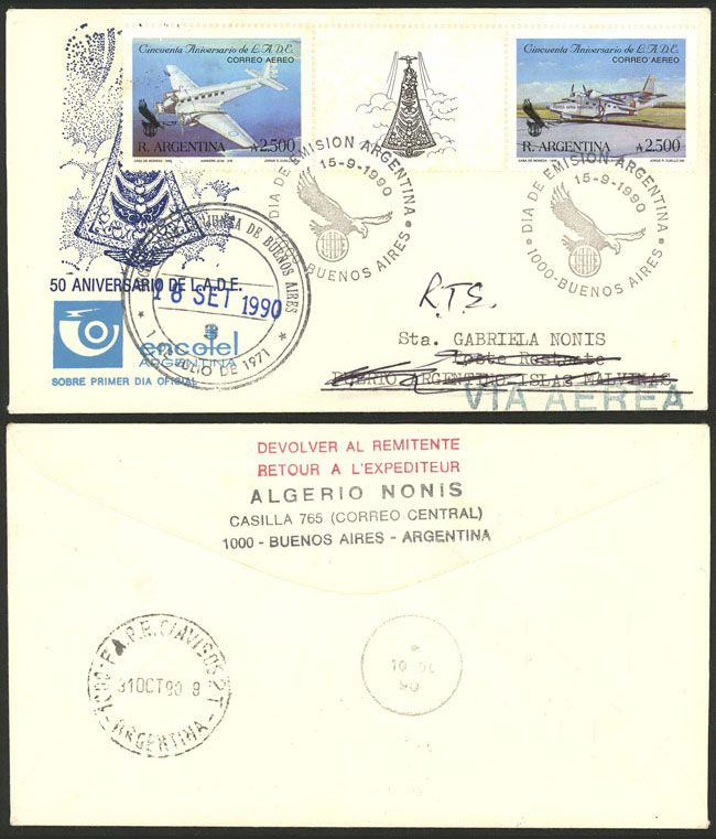 Lot 1314 - Argentina postal history -  Guillermo Jalil - Philatino Auction # 2332 ARGENTINA: General sale with lots at very low starts!
