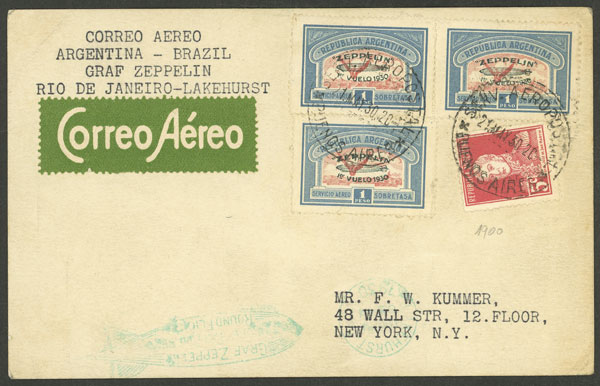 Lot 1244 - Argentina postal history -  Guillermo Jalil - Philatino Auction # 2332 ARGENTINA: General sale with lots at very low starts!