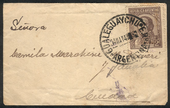 Lot 1266 - Argentina postal history -  Guillermo Jalil - Philatino Auction # 2332 ARGENTINA: General sale with lots at very low starts!