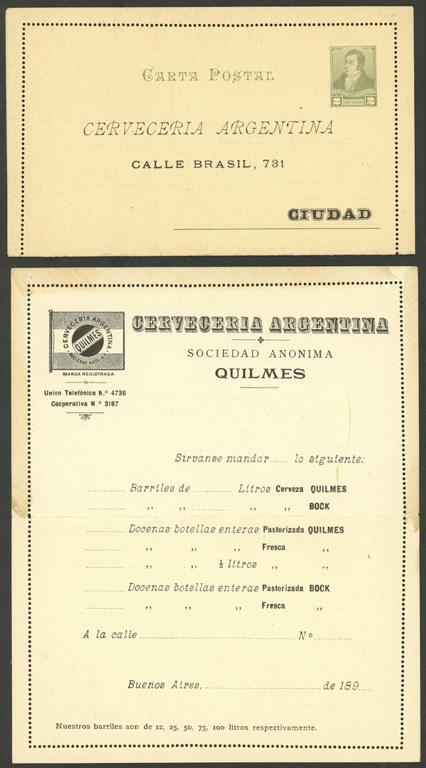 Lot 1308 - Argentina Postal stationery - Guillermo Jalil - Philatino Auction # 2335 ARGENTINA: General auction with very good material and very low starts! Lot 1308 - Argentina Postal stationery - Guillermo Jalil - Philatino Auction # 2335 ARGENTINA: General auction with very good material and very low starts!