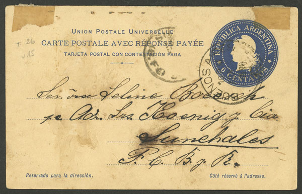 Lot 1329 - Argentina Postal stationery - Guillermo Jalil - Philatino Auction # 2335 ARGENTINA: General auction with very good material and very low starts! Lot 1329 - Argentina Postal stationery - Guillermo Jalil - Philatino Auction # 2335 ARGENTINA: General auction with very good material and very low starts!