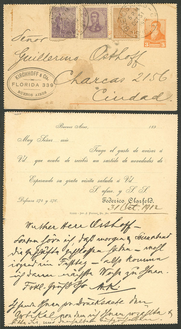 Lot 1354 - Argentina postal history - Guillermo Jalil - Philatino Auction # 2335 ARGENTINA: General auction with very good material and very low starts! Lot 1354 - Argentina postal history - Guillermo Jalil - Philatino Auction # 2335 ARGENTINA: General auction with very good material and very low starts!