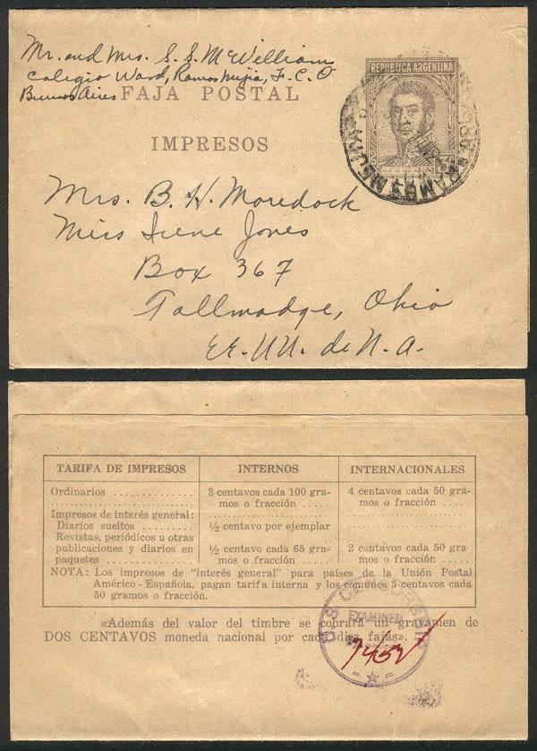 Lot 1370 - Argentina postal history - Guillermo Jalil - Philatino Auction # 2335 ARGENTINA: General auction with very good material and very low starts! Lot 1370 - Argentina postal history - Guillermo Jalil - Philatino Auction # 2335 ARGENTINA: General auction with very good material and very low starts!