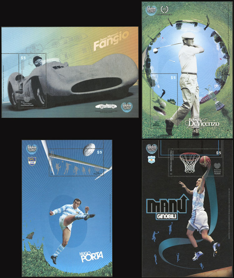Lot 583 - Argentina souvenir sheets -  Guillermo Jalil - Philatino Auction # 2337 ARGENTINA: General auction including rarities, all with very low starts!
