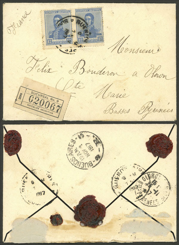 Lot 653 - Argentina postal history - Guillermo Jalil - Philatino Auction # 2337 ARGENTINA: General auction including rarities, all with very low starts! Lot 653 - Argentina postal history - Guillermo Jalil - Philatino Auction # 2337 ARGENTINA: General auction including rarities, all with very low starts!
