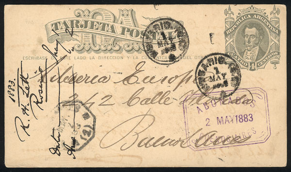 Lot 632 - Argentina postal history - Guillermo Jalil - Philatino Auction # 2337 ARGENTINA: General auction including rarities, all with very low starts! Lot 632 - Argentina postal history - Guillermo Jalil - Philatino Auction # 2337 ARGENTINA: General auction including rarities, all with very low starts!