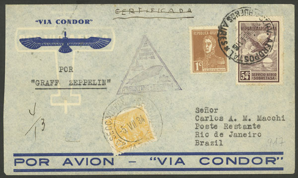 Lot 260 - Argentina POSTAL HISTORY - FLIGHTS - Guillermo Jalil - Philatino Auction # 2338 ARGENTINA: Special October auction Lot 260 - Argentina POSTAL HISTORY - FLIGHTS - Guillermo Jalil - Philatino Auction # 2338 ARGENTINA: Special October auction