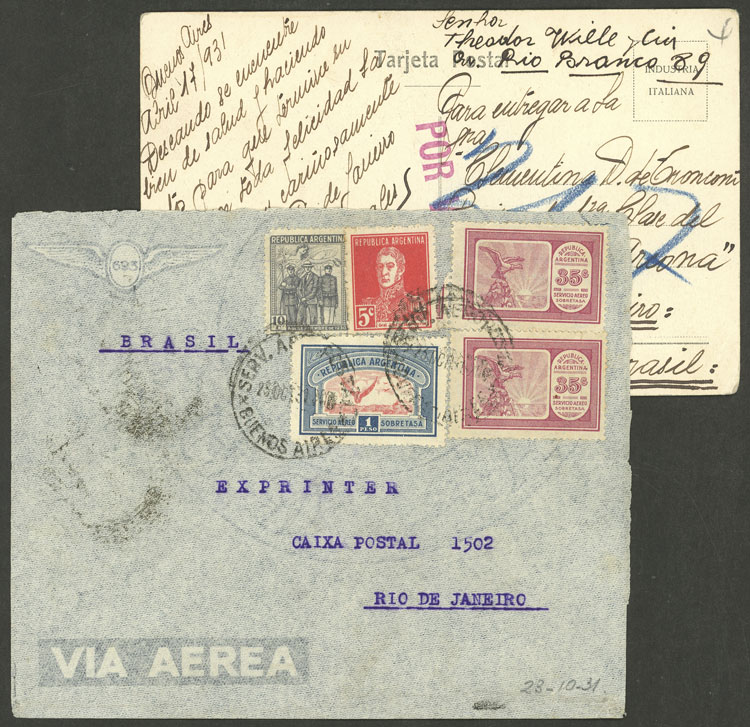 Lot 246 - Argentina POSTAL HISTORY - FLIGHTS - Guillermo Jalil - Philatino Auction # 2338 ARGENTINA: Special October auction Lot 246 - Argentina POSTAL HISTORY - FLIGHTS - Guillermo Jalil - Philatino Auction # 2338 ARGENTINA: Special October auction