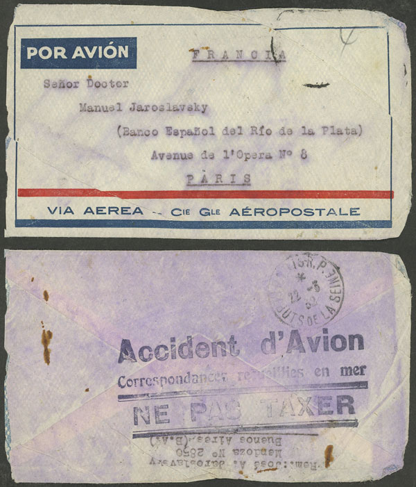 Lot 251 - Argentina POSTAL HISTORY - FLIGHTS - Guillermo Jalil - Philatino Auction # 2338 ARGENTINA: Special October auction Lot 251 - Argentina POSTAL HISTORY - FLIGHTS - Guillermo Jalil - Philatino Auction # 2338 ARGENTINA: Special October auction