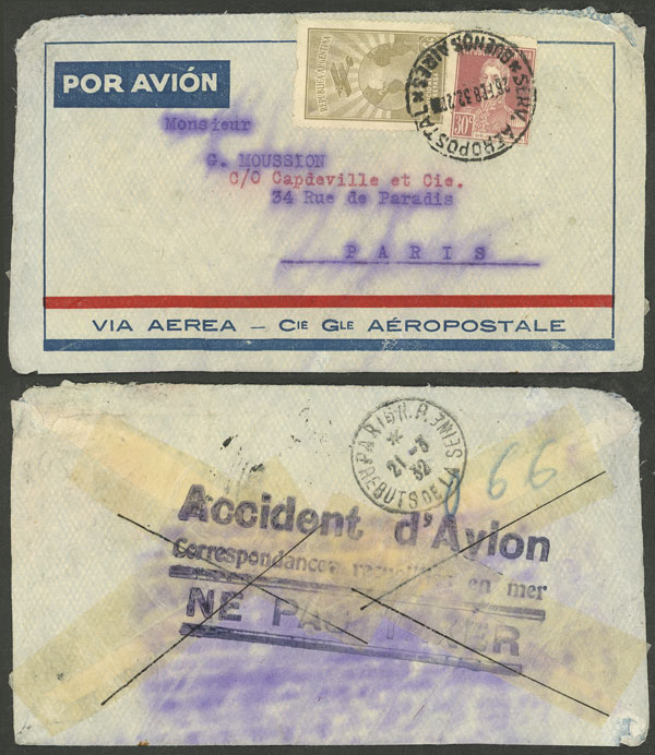 Lot 250 - Argentina POSTAL HISTORY - FLIGHTS - Guillermo Jalil - Philatino Auction # 2338 ARGENTINA: Special October auction Lot 250 - Argentina POSTAL HISTORY - FLIGHTS - Guillermo Jalil - Philatino Auction # 2338 ARGENTINA: Special October auction