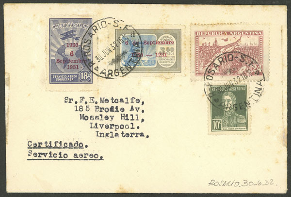Lot 255 - Argentina POSTAL HISTORY - FLIGHTS - Guillermo Jalil - Philatino Auction # 2338 ARGENTINA: Special October auction Lot 255 - Argentina POSTAL HISTORY - FLIGHTS - Guillermo Jalil - Philatino Auction # 2338 ARGENTINA: Special October auction