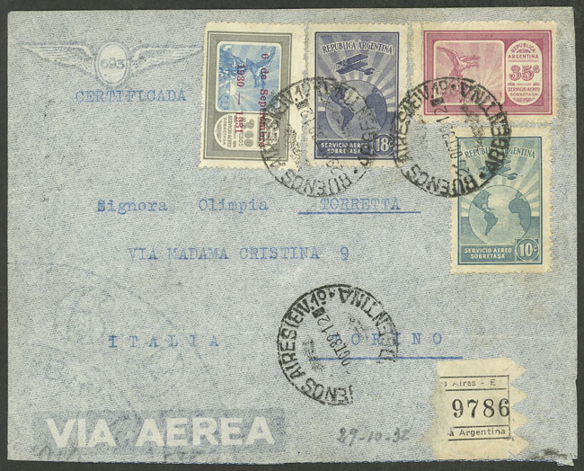 Lot 259 - Argentina POSTAL HISTORY - FLIGHTS - Guillermo Jalil - Philatino Auction # 2338 ARGENTINA: Special October auction Lot 259 - Argentina POSTAL HISTORY - FLIGHTS - Guillermo Jalil - Philatino Auction # 2338 ARGENTINA: Special October auction