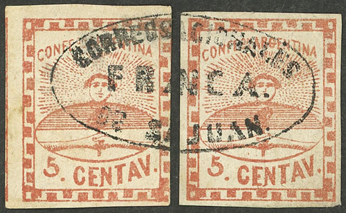 Lot 22 - Argentina confederation -  Guillermo Jalil - Philatino Auction # 2338 ARGENTINA: Special October auction