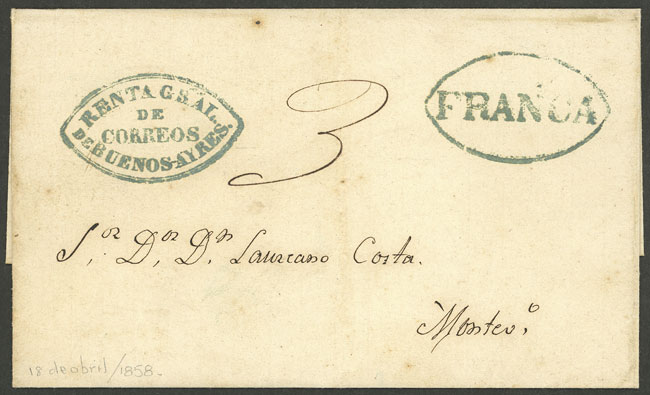 Lot 217 - Argentina pre-stamp mail - Guillermo Jalil - Philatino Auction # 2338 ARGENTINA: Special October auction Lot 217 - Argentina pre-stamp mail - Guillermo Jalil - Philatino Auction # 2338 ARGENTINA: Special October auction