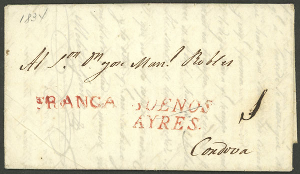 Lot 216 - Argentina pre-stamp mail - Guillermo Jalil - Philatino Auction # 2338 ARGENTINA: Special October auction Lot 216 - Argentina pre-stamp mail - Guillermo Jalil - Philatino Auction # 2338 ARGENTINA: Special October auction