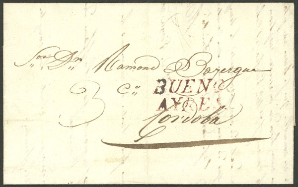 Lot 215 - Argentina pre-stamp mail - Guillermo Jalil - Philatino Auction # 2338 ARGENTINA: Special October auction Lot 215 - Argentina pre-stamp mail - Guillermo Jalil - Philatino Auction # 2338 ARGENTINA: Special October auction