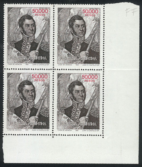Lot 964 - Argentina general issues -  Guillermo Jalil - Philatino Auction # 2339 ARGENTINA: General auction with material of all periods, including rarities