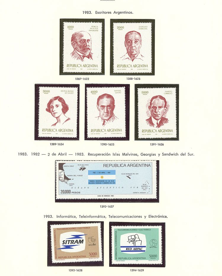 Lot 981 - Argentina general issues -  Guillermo Jalil - Philatino Auction # 2339 ARGENTINA: General auction with material of all periods, including rarities