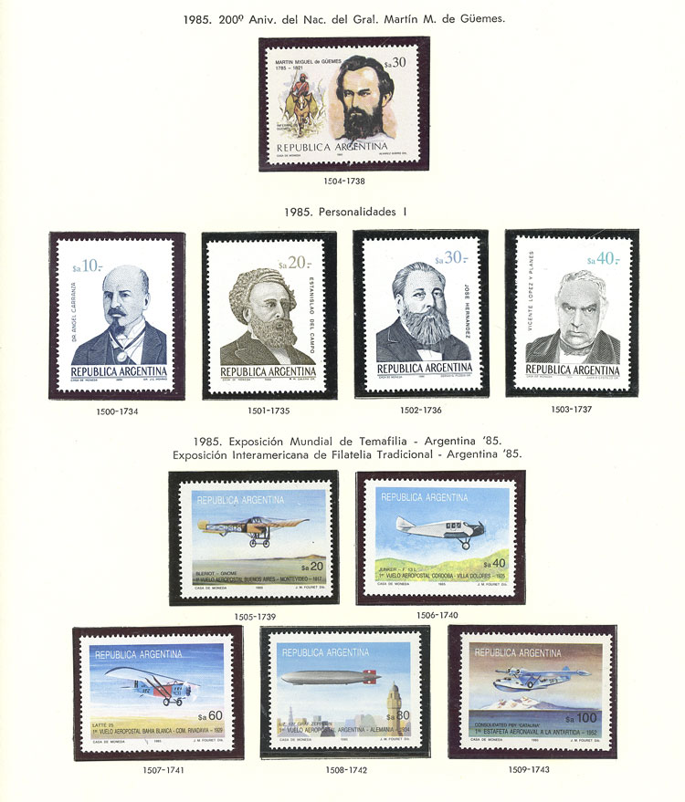 Lot 987 - Argentina general issues -  Guillermo Jalil - Philatino Auction # 2339 ARGENTINA: General auction with material of all periods, including rarities
