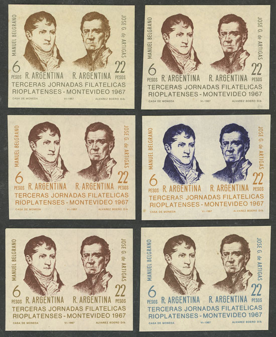 Lot 1129 - Argentina souvenir sheets -  Guillermo Jalil - Philatino Auction # 2339 ARGENTINA: General auction with material of all periods, including rarities