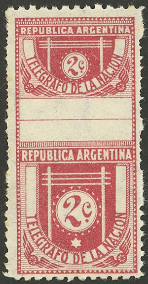Lot 1307 - Argentina telegraph stamps - Guillermo Jalil - Philatino Auction # 2339 ARGENTINA: General auction with material of all periods, including rarities Lot 1307 - Argentina telegraph stamps - Guillermo Jalil - Philatino Auction # 2339 ARGENTINA: General auction with material of all periods, including rarities