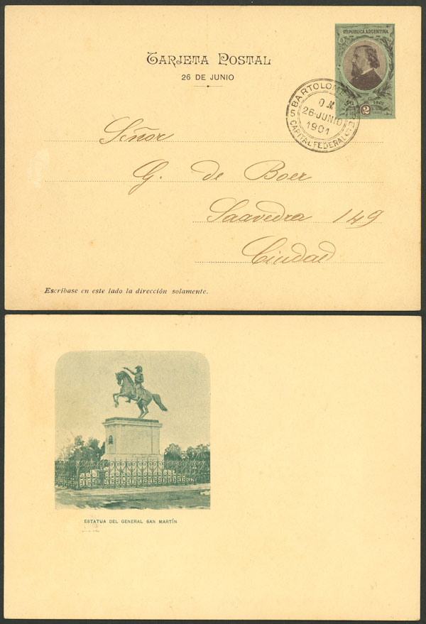 Lot 1406 - Argentina Postal stationery - Guillermo Jalil - Philatino Auction # 2339 ARGENTINA: General auction with material of all periods, including rarities Lot 1406 - Argentina Postal stationery - Guillermo Jalil - Philatino Auction # 2339 ARGENTINA: General auction with material of all periods, including rarities