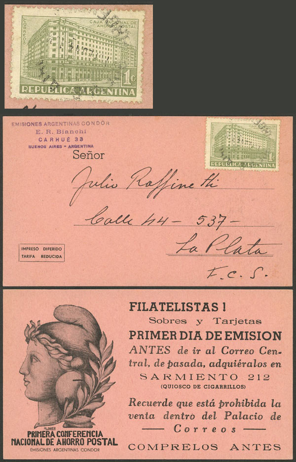 Lot 1434 - Argentina postal history - Guillermo Jalil - Philatino Auction # 2339 ARGENTINA: General auction with material of all periods, including rarities Lot 1434 - Argentina postal history - Guillermo Jalil - Philatino Auction # 2339 ARGENTINA: General auction with material of all periods, including rarities