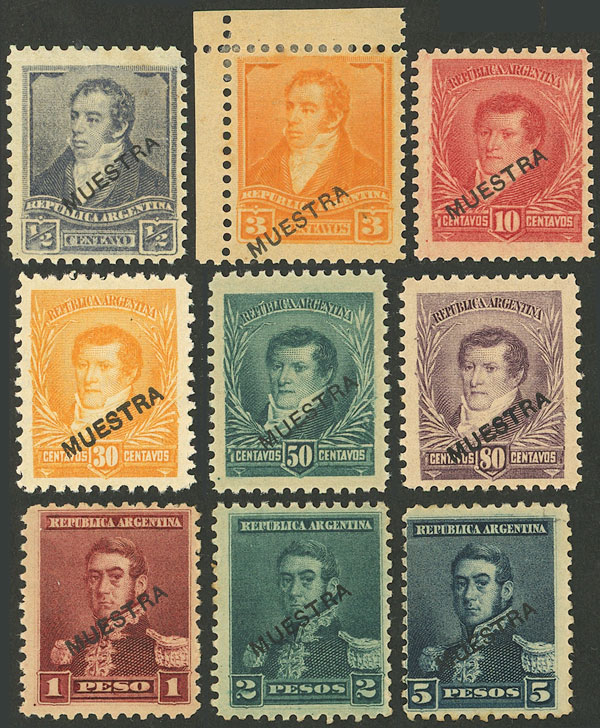Lot 268 - Argentina general issues -  Guillermo Jalil - Philatino Auction # 2339 ARGENTINA: General auction with material of all periods, including rarities