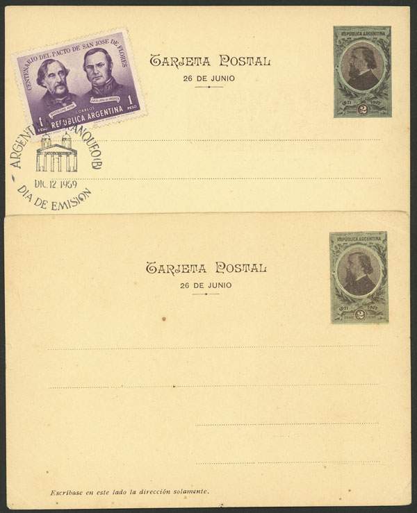 Lot 1405 - Argentina Postal stationery - Guillermo Jalil - Philatino Auction # 2339 ARGENTINA: General auction with material of all periods, including rarities Lot 1405 - Argentina Postal stationery - Guillermo Jalil - Philatino Auction # 2339 ARGENTINA: General auction with material of all periods, including rarities