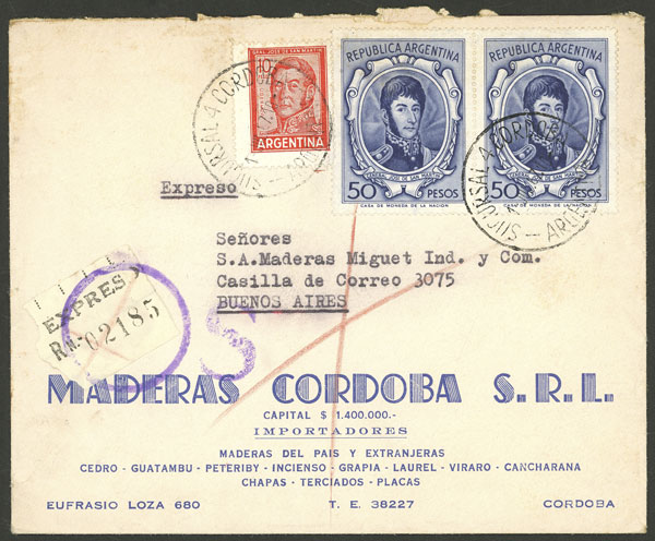 Lot 1479 - Argentina postal history - Guillermo Jalil - Philatino Auction # 2339 ARGENTINA: General auction with material of all periods, including rarities Lot 1479 - Argentina postal history - Guillermo Jalil - Philatino Auction # 2339 ARGENTINA: General auction with material of all periods, including rarities