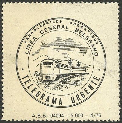 Lot 1318 - Argentina telegraph seals - Guillermo Jalil - Philatino Auction # 2339 ARGENTINA: General auction with material of all periods, including rarities Lot 1318 - Argentina telegraph seals - Guillermo Jalil - Philatino Auction # 2339 ARGENTINA: General auction with material of all periods, including rarities