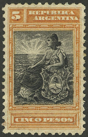 Lot 323 - Argentina general issues -  Guillermo Jalil - Philatino Auction # 2339 ARGENTINA: General auction with material of all periods, including rarities