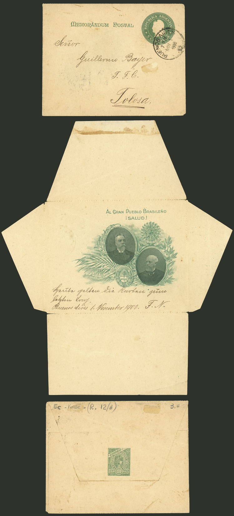 Lot 1393 - Argentina Postal stationery - Guillermo Jalil - Philatino Auction # 2339 ARGENTINA: General auction with material of all periods, including rarities Lot 1393 - Argentina Postal stationery - Guillermo Jalil - Philatino Auction # 2339 ARGENTINA: General auction with material of all periods, including rarities