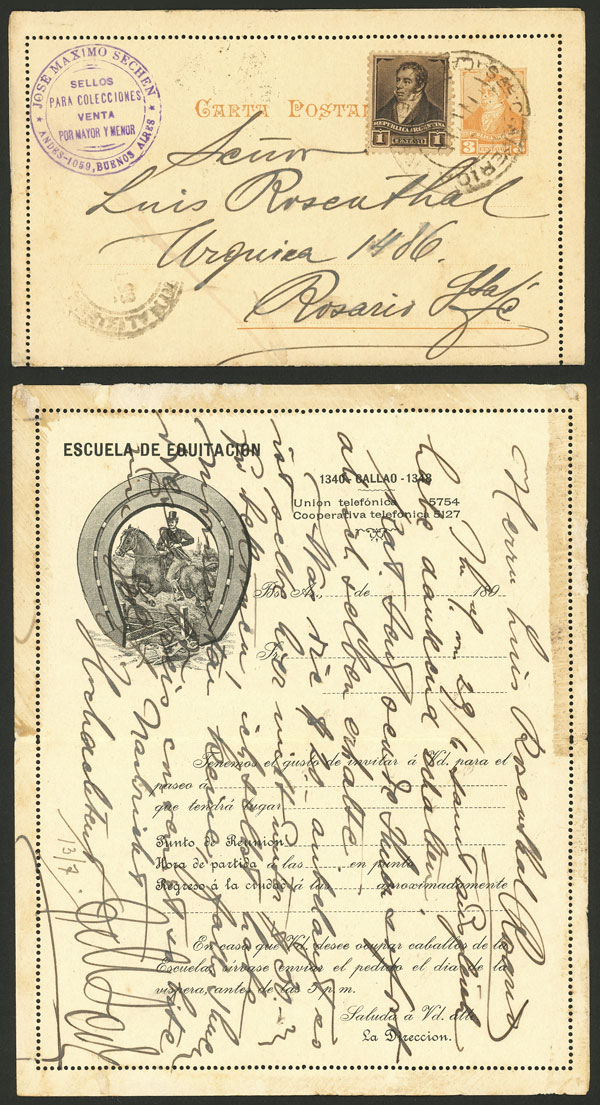 Lot 1418 - Argentina postal history - Guillermo Jalil - Philatino Auction # 2339 ARGENTINA: General auction with material of all periods, including rarities Lot 1418 - Argentina postal history - Guillermo Jalil - Philatino Auction # 2339 ARGENTINA: General auction with material of all periods, including rarities