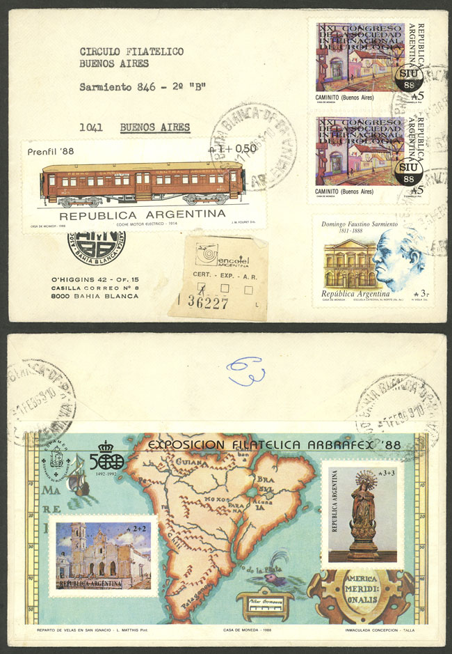 Lot 1135 - Argentina souvenir sheets -  Guillermo Jalil - Philatino Auction # 2339 ARGENTINA: General auction with material of all periods, including rarities
