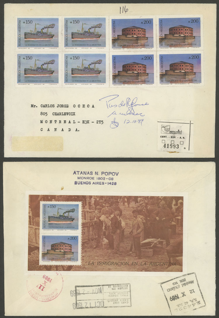 Lot 1136 - Argentina souvenir sheets -  Guillermo Jalil - Philatino Auction # 2339 ARGENTINA: General auction with material of all periods, including rarities