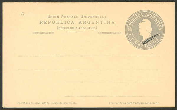 Lot 1398 - Argentina Postal stationery - Guillermo Jalil - Philatino Auction # 2339 ARGENTINA: General auction with material of all periods, including rarities Lot 1398 - Argentina Postal stationery - Guillermo Jalil - Philatino Auction # 2339 ARGENTINA: General auction with material of all periods, including rarities