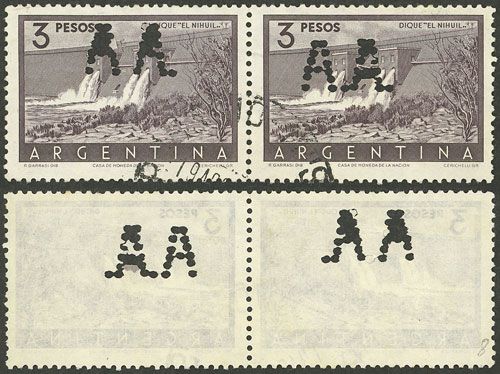 Lot 1334 - Argentina perfins - Guillermo Jalil - Philatino Auction # 2339 ARGENTINA: General auction with material of all periods, including rarities Lot 1334 - Argentina perfins - Guillermo Jalil - Philatino Auction # 2339 ARGENTINA: General auction with material of all periods, including rarities