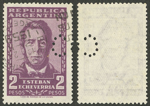 Lot 1339 - Argentina perfins - Guillermo Jalil - Philatino Auction # 2339 ARGENTINA: General auction with material of all periods, including rarities Lot 1339 - Argentina perfins - Guillermo Jalil - Philatino Auction # 2339 ARGENTINA: General auction with material of all periods, including rarities