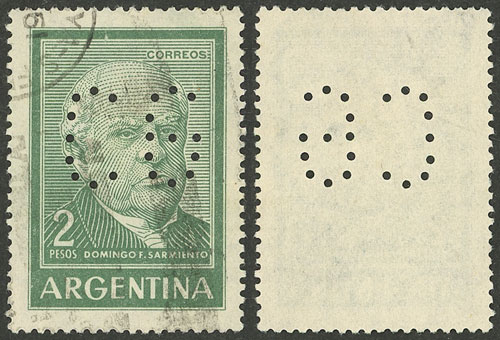 Lot 1342 - Argentina perfins - Guillermo Jalil - Philatino Auction # 2339 ARGENTINA: General auction with material of all periods, including rarities Lot 1342 - Argentina perfins - Guillermo Jalil - Philatino Auction # 2339 ARGENTINA: General auction with material of all periods, including rarities