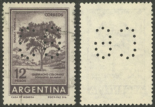 Lot 1340 - Argentina perfins - Guillermo Jalil - Philatino Auction # 2339 ARGENTINA: General auction with material of all periods, including rarities Lot 1340 - Argentina perfins - Guillermo Jalil - Philatino Auction # 2339 ARGENTINA: General auction with material of all periods, including rarities