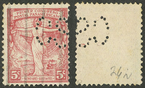 Lot 1344 - Argentina perfins - Guillermo Jalil - Philatino Auction # 2339 ARGENTINA: General auction with material of all periods, including rarities Lot 1344 - Argentina perfins - Guillermo Jalil - Philatino Auction # 2339 ARGENTINA: General auction with material of all periods, including rarities