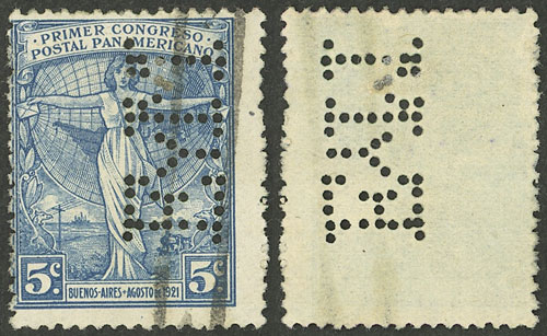 Lot 1349 - Argentina perfins - Guillermo Jalil - Philatino Auction # 2339 ARGENTINA: General auction with material of all periods, including rarities Lot 1349 - Argentina perfins - Guillermo Jalil - Philatino Auction # 2339 ARGENTINA: General auction with material of all periods, including rarities