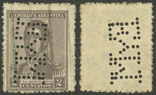 Lot 1348 - Argentina perfins - Guillermo Jalil - Philatino Auction # 2339 ARGENTINA: General auction with material of all periods, including rarities Lot 1348 - Argentina perfins - Guillermo Jalil - Philatino Auction # 2339 ARGENTINA: General auction with material of all periods, including rarities