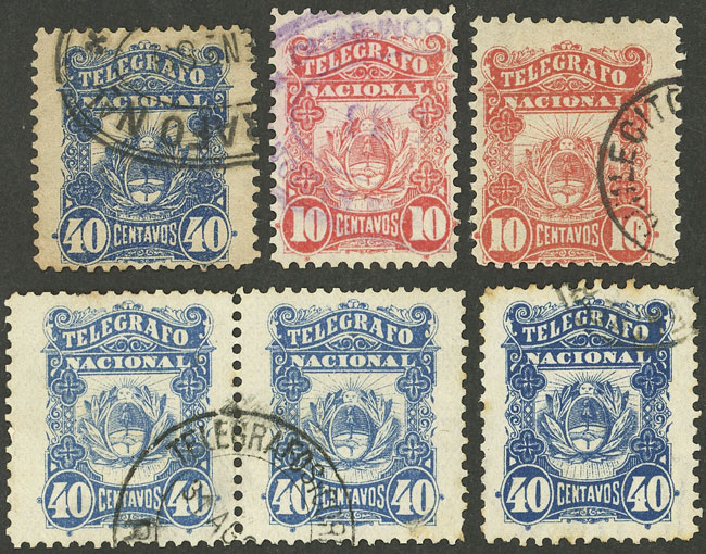 Lot 1305 - Argentina telegraph stamps - Guillermo Jalil - Philatino Auction # 2339 ARGENTINA: General auction with material of all periods, including rarities Lot 1305 - Argentina telegraph stamps - Guillermo Jalil - Philatino Auction # 2339 ARGENTINA: General auction with material of all periods, including rarities