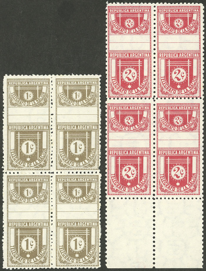 Lot 1306 - Argentina telegraph stamps - Guillermo Jalil - Philatino Auction # 2339 ARGENTINA: General auction with material of all periods, including rarities Lot 1306 - Argentina telegraph stamps - Guillermo Jalil - Philatino Auction # 2339 ARGENTINA: General auction with material of all periods, including rarities