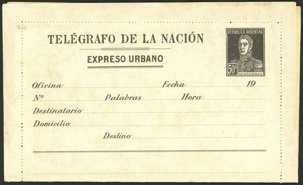 Lot 1382 - Argentina Postal stationery - Guillermo Jalil - Philatino Auction # 2339 ARGENTINA: General auction with material of all periods, including rarities Lot 1382 - Argentina Postal stationery - Guillermo Jalil - Philatino Auction # 2339 ARGENTINA: General auction with material of all periods, including rarities