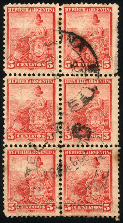Lot 307 - Argentina general issues -  Guillermo Jalil - Philatino Auction # 2339 ARGENTINA: General auction with material of all periods, including rarities